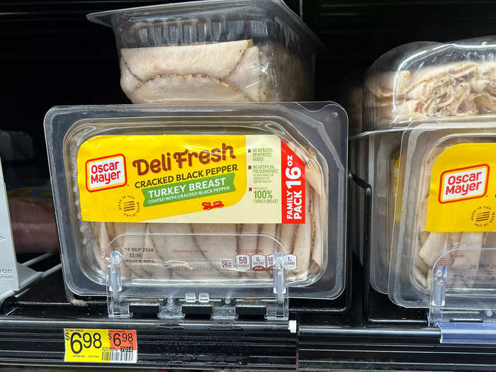 Walmart had huge packages of deli meat. 