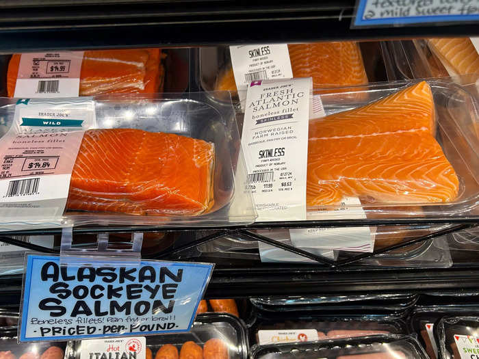 Trader Joe’s salmon was priced based on weight.