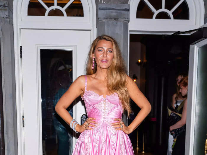 The pink minidress Lively wore to the "It Ends With Us" premiere after-party on Tuesday featured a corset bodice.