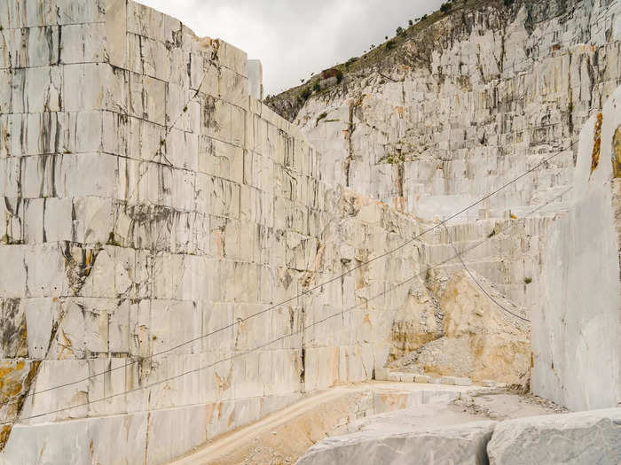 On day five, workers remove the slab from the mountain.