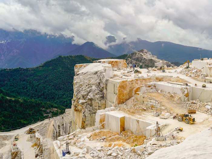 Once we geared up, we headed to one of the many open-air marble quarries to see how it