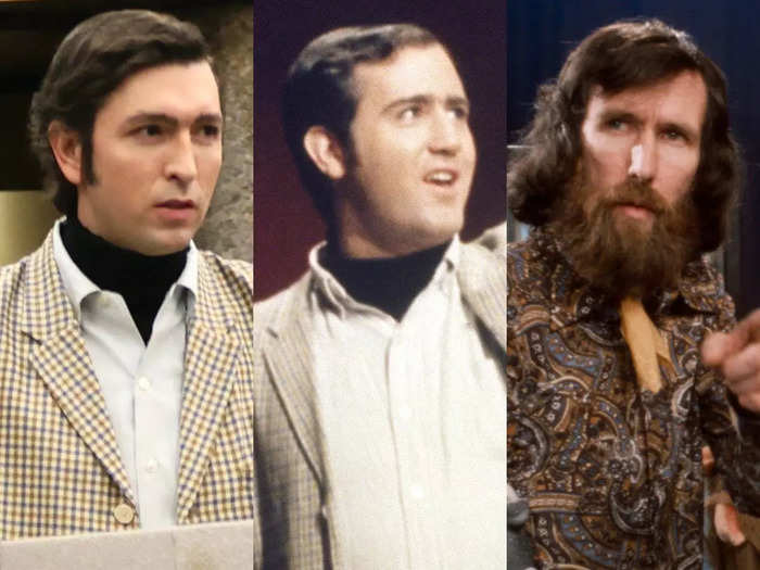 "Succession" star Nicholas Braun plays two different roles: Andy Kaufman and Jim Henson.