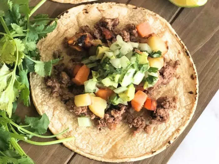 Taco Tuesday means vegan chorizo and potato tacos.