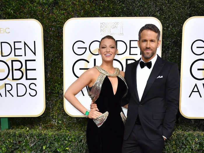 The couple looked sleek in black looks at the 2017 Golden Globes.