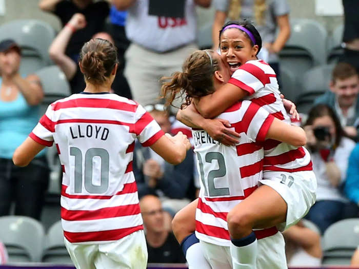 Sydney Leroux scored her first Olympic goal in the quarterfinal game against New Zealand during London 2012.