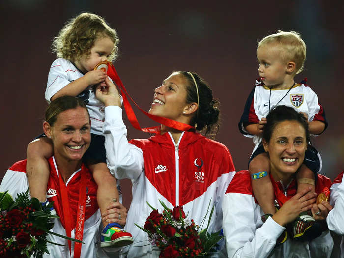 Carli Lloyd scored the game-winning goal in extra-time to win gold against Brazil in Beijing 2008.