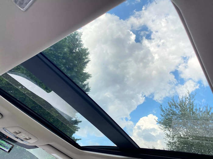 My test car was equipped with a power panoramic moonroof.