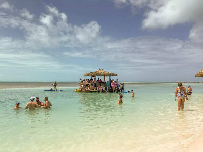 Of course, there is a swim-up bar offshore.