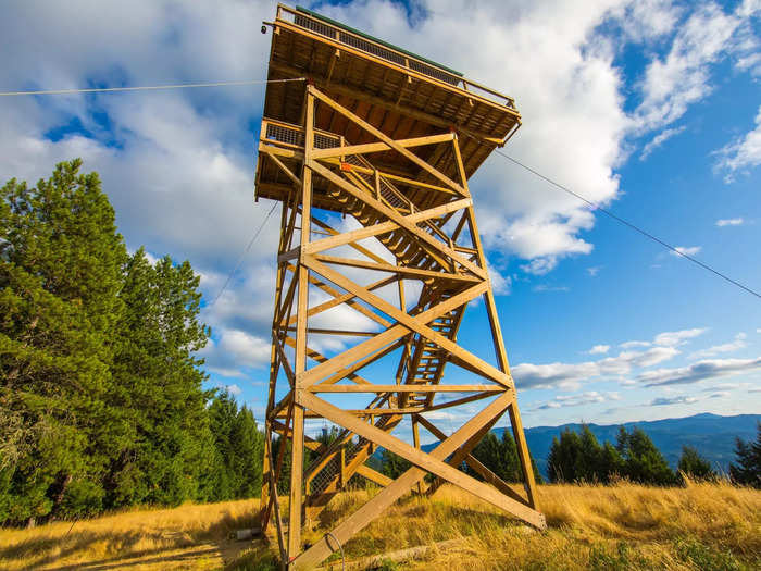 In 2004, demand for fire-lookout rentals was so strong that Tompkins and Colley decided to build a tower of their own.