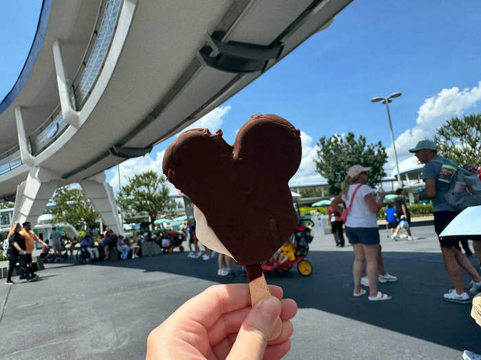 Luckily, I was able to switch our first slot in Hollywood Studios, the Tower of Terror, to an hour later. That gave us time to grab ice cream to cool down.