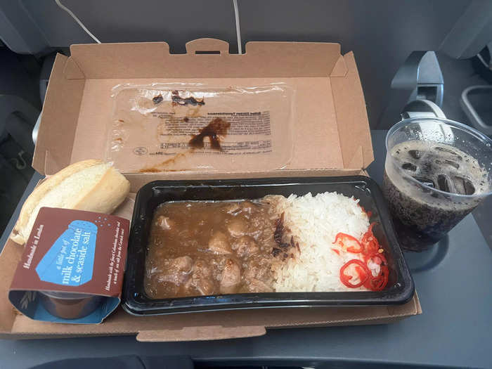 Once airborne, the flight attendants started service. My fare came with one pre-booked meal.