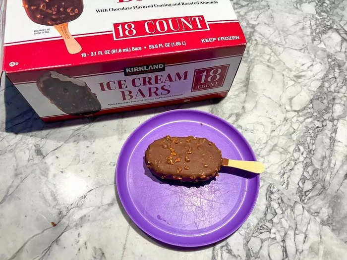 The Kirkland Signature ice-cream bars from Costco had almonds in the chocolate coating.