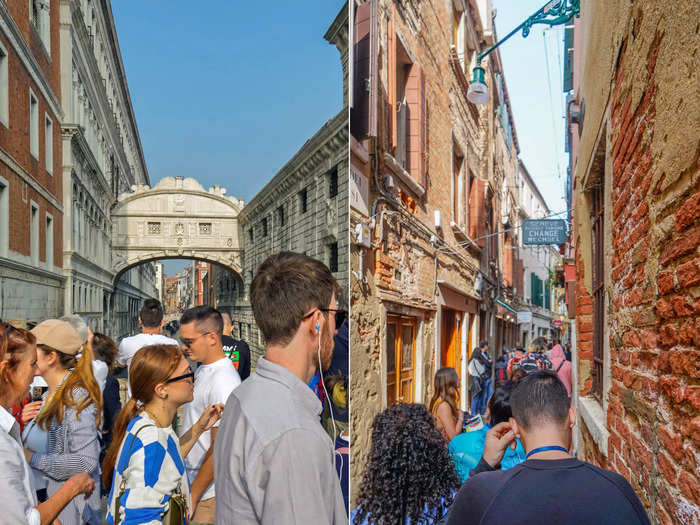 Large crowds made having a backpack even harder. I thought traveling in October — the end of shoulder season — would help me avoid this, but I was wrong.