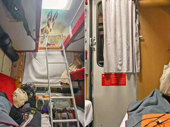 I was also surprised by the lack of privacy inside the shared bunk cabin on the train.