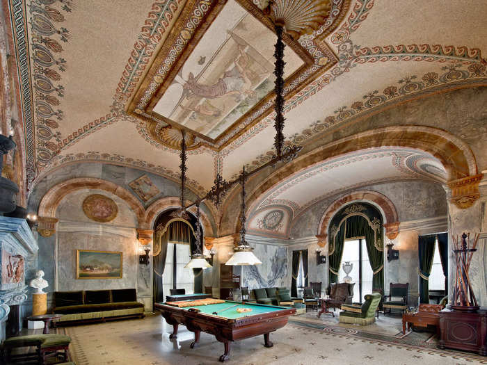 Hunt, the architect, took inspiration from ancient Rome while designing the Billiard Room.