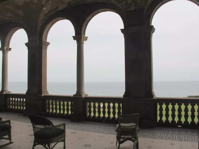 The Great Hall opened out to a porch overlooking the Atlantic Ocean.