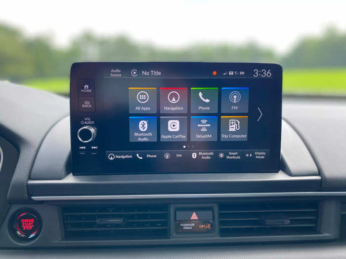 Sitting atop the front dash is a nine-inch touchscreen display. That