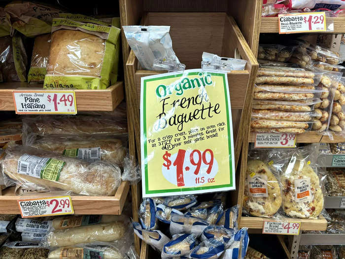 The organic French baguettes from Trader Joe