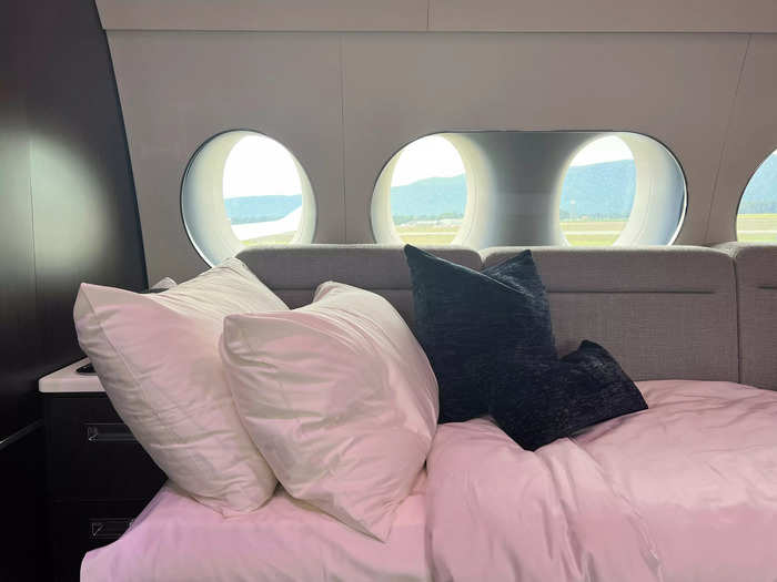 It might not be as luxurious as the double beds on some private jets, but it still looked more comfortable than flying commercial.