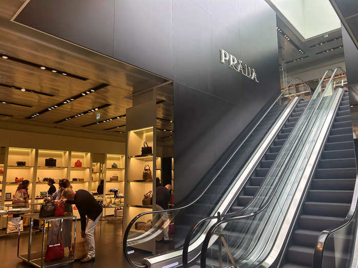 Many stores like Prada had a full-price rack of the current season clothes. 