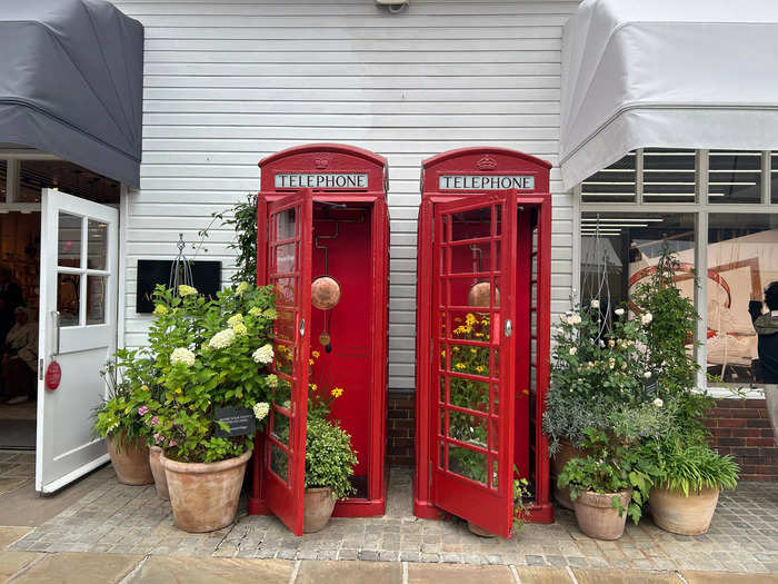 The red telephone boxes proved popular with tourists, who took photos in a seemingly quintessential English environment.