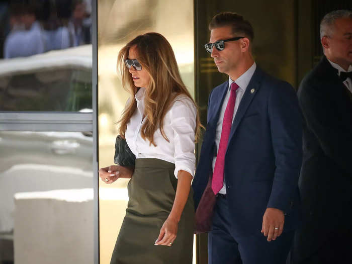 June 2024: Photographers spotted Melania outside Trump Tower in New York City again. 