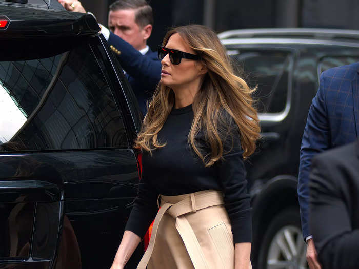 June 2023: Photographers in New York City spotted Melania Trump outside Trump Tower.