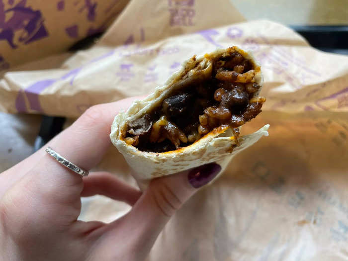 I had high hopes for the double cheesy black bean burrito, which is usually what I