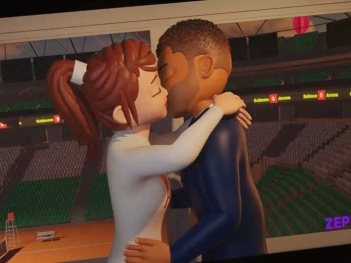 Emily created virtual avatars of her and Alfie kissing.