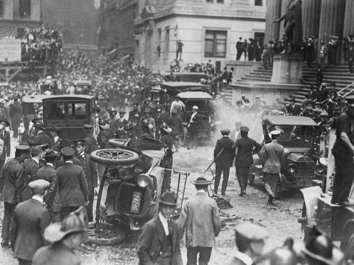 A bomb attack on Wall Street claimed the lives of 38 people and, to date, remains unsolved. 