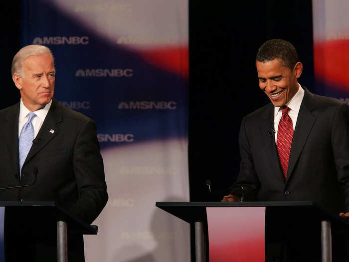 Joe Biden and Barack Obama briefly ran against each other in the 2008 Democratic primaries