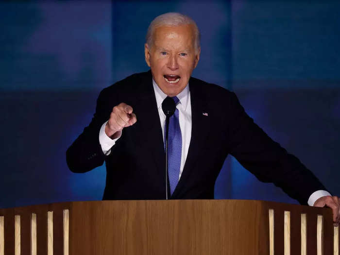 In his speech, President Joe Biden touted his administration