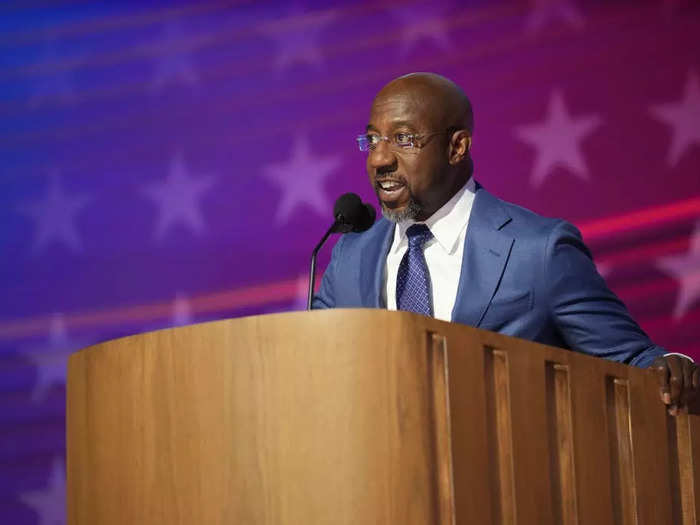 Sen. Raphael Warnock of Georgia quoted the Bible in his address and said Donald Trump should "try reading it."