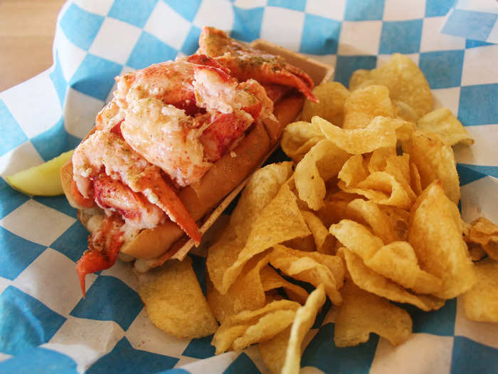 I ordered the Maine-style lobster roll, which Luke