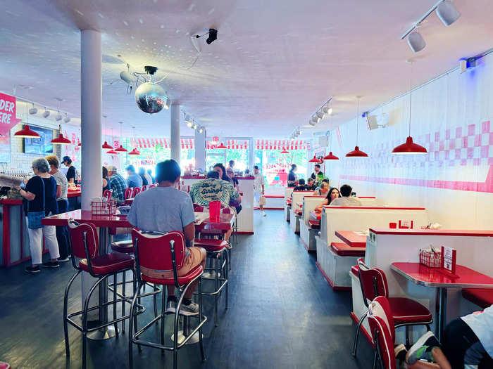 The interior of The Highroller Lobster Co. was modern and reminded me of a vintage diner.