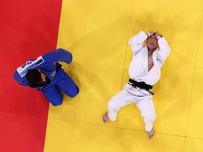 Carr used a robotic camera above a judo match to capture the South Korean competitor