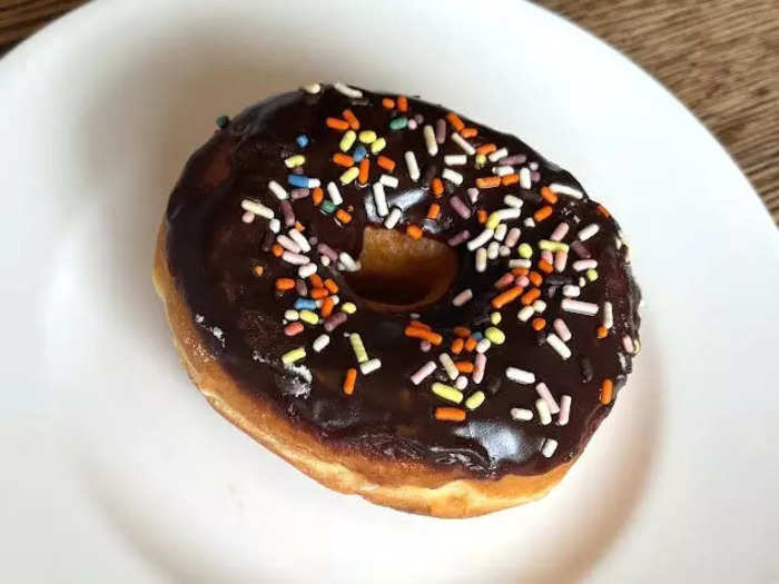 My favorite frosted doughnut with sprinkles was the chocolate version.