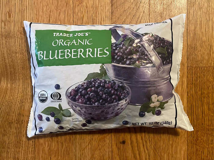 We usually have at least one bag of frozen blueberries on hand.