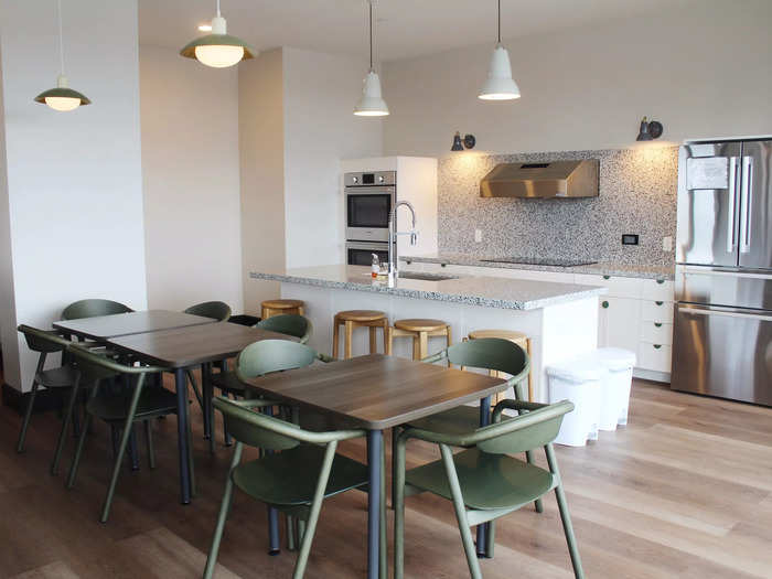 The rooftop deck also had a full kitchen for residents to use.