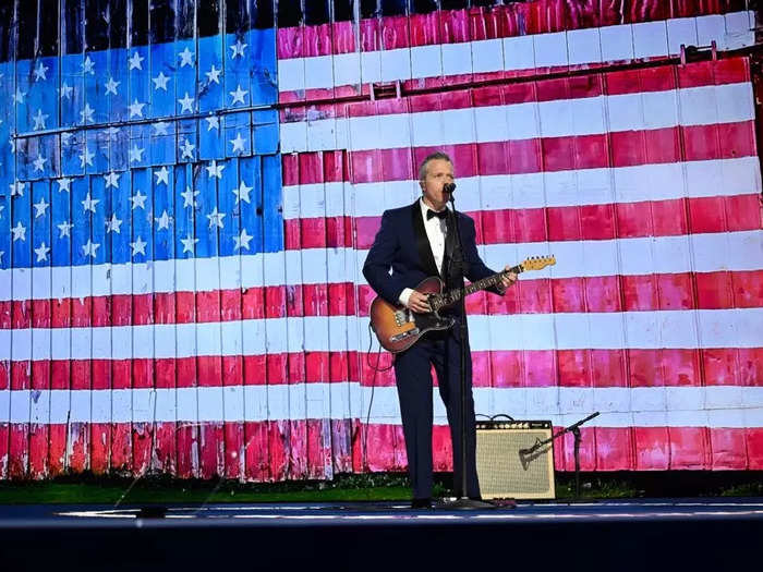 Jason Isbell sang "Something More Than Free" and shouted out the delegation from his home state of Alabama.