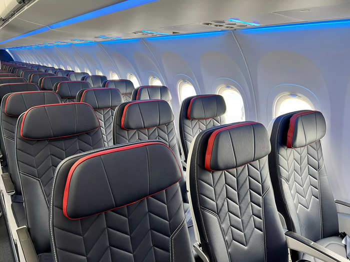 The new navy seats with red accents provide a needed dash of color.