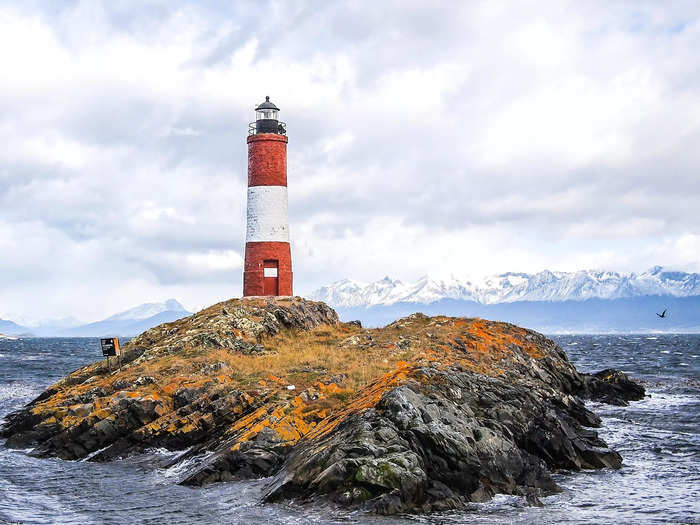 Les Eclaireurs Lighthouse in Argentina is known for having penguins and walruses lazing nearby.