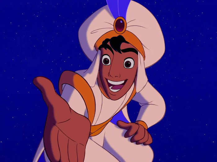 The 1992 film "Aladdin" is tied with a 95%.