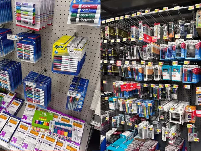 The non-clearance school supplies in both stores seemed similarly priced.