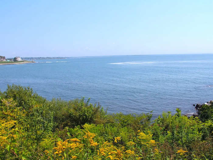 The grounds of Marble House featured beautiful views of the ocean.