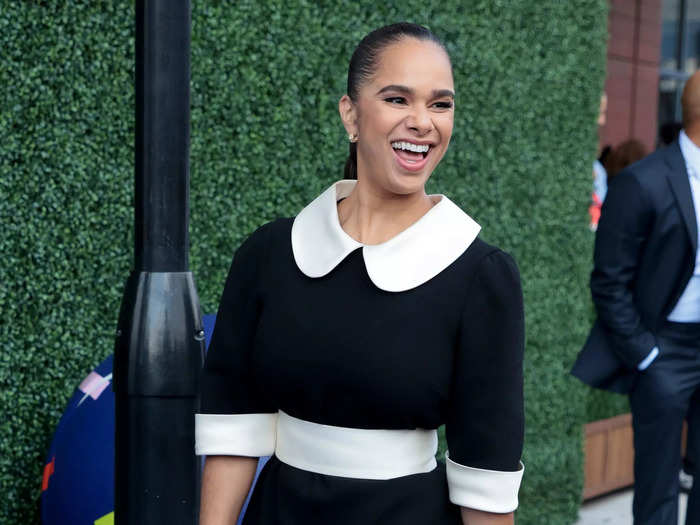 Misty Copeland was all smiles as she walked the blue carpet in a black-and-white minidress by Dolce & Gabbana.