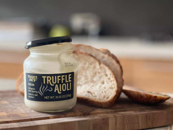 I keep Trader Joe’s truffle aioli in my fridge at all times.