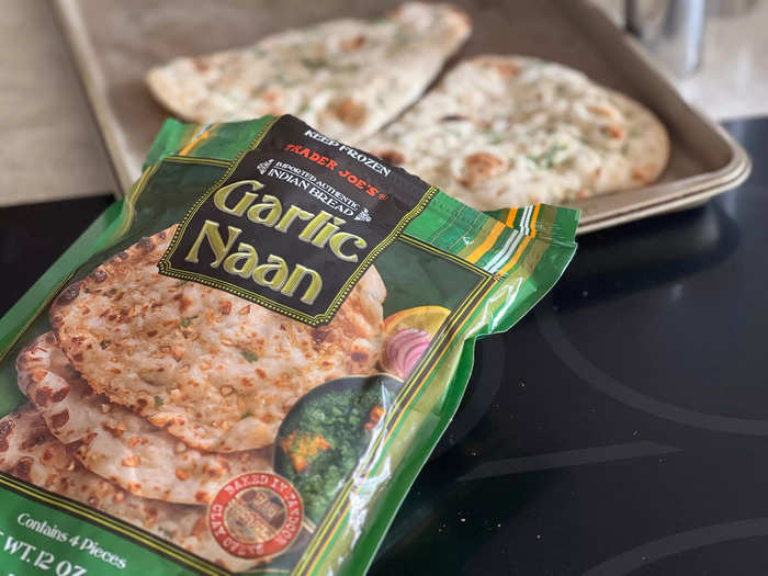 Garlic naan from Trader Joe’s is one of my go-to comfort foods.