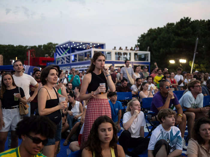 People could gather and watch events at fan zones — the city said 150,000 spectators visited a fan zone during the first weekend alone.