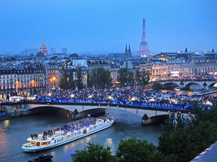 The opening ceremony took place almost entirely along the Seine, drawing crowds to its banks.